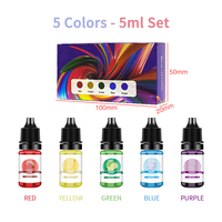 Vente en gros de 24 couleurs de teinture liquide nacrée de 5 ml, pigment de résine époxy pour bijoux en résine, artisanat artistique
