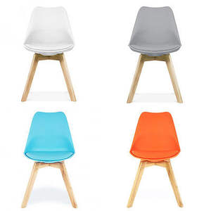 <span class=keywords><strong>Sillas</strong></span> francesas Salle A Manger para restaurante, <span class=keywords><strong>sillas</strong></span> de comedor de madera de <span class=keywords><strong>tulip</strong></span>án con cojín de Pu - Product Image 3