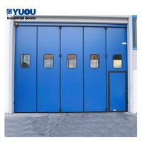 Puerta Automática Plegable de Acero Galvanizado Industrial, Tamaños y Colores Personalizados