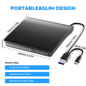 ไดรฟ์ซีดี/ดีวีดีแบบพกพา USB3.0 ภายนอก เครื่องเขียน/เล่น/อ่านแผ่นออปติคอลแบบซูเปอร์ สำหรับใช้งานกับแล็ปท็อป - Product Image 5