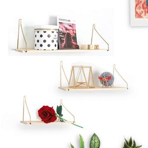 Rústico pintado Pino y cuerda almacenamiento decorativo estante de exhibición estantes flotantes montados en la pared - Product Image 5