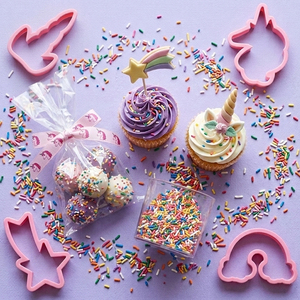 Corne de licorne <span class=keywords><strong>en</strong></span> plastique, <span class=keywords><strong>arc</strong></span>-<span class=keywords><strong>en</strong></span>-<span class=keywords><strong>ciel</strong></span>, étoile filante Biscuit Fondant moule coupe-pâte outils et ensemble de emporte-pièces - Product Image 1