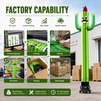 Figurine gonflable personnalisée en forme de cactus, équipée d'un souffleur portable, idéale pour les restaurants, les magasins et la publicité extérieure