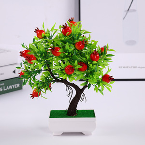 Bonsaïs artificiels Paulon, mini plantes en pot, décorations d'intérieur en plastique, oranges, pêches, poivrons, grenades, aubépines - Product Image 4