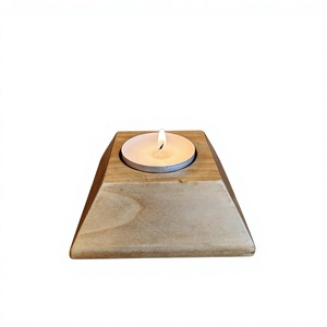 Wooden Yin Yang <b>Tea</b> Light Holder Circular Design For Home Decoration Durable Natural Wood Candle <b>Stand</b> - Product Image 3