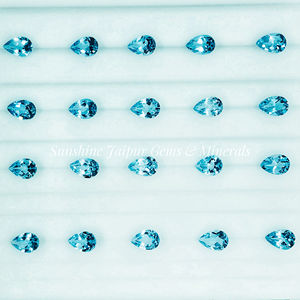 6X9mm poire coupe naturelle bleu ciel topaze prix de gros usine de haute qualité à facettes pierres précieuses en vrac par carat ciel naturel BT - Product Image 5