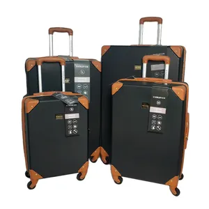 Zhejiang ABS קליפה קשה יוקרה מזוודה נסיעה תיקי עגלת מזוודות 4 סט 4 גלגלים גברים יד לשאת עם פינות