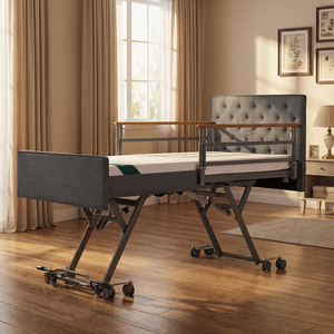 <span class=keywords><strong>Lit</strong></span> médical <span class=keywords><strong>électrique</strong></span> pour usage domestique, avec barrières réglables, stock Hong Kong, livraison rapide, garantie 5 ans - Product Image 1