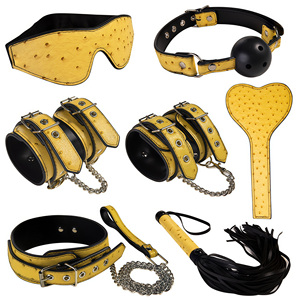 مجموعة ألعاب جنسية من الجلد <span class=keywords><strong>BDSM</strong></span> مكونة من 7 قطع ، ألعاب لعب الأدوار SM ، حزام الأصفاد ، تقييد القيود ، عبودية ، معدات للبالغين-لعبة جنسية <span class=keywords><strong>BDSM</strong></span>
