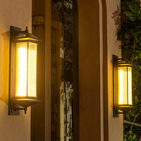 Applique murale LED extérieure Ip55 Retro American Vintage Style Square Design Waterproof Dimmable for Garden Courtyard Use