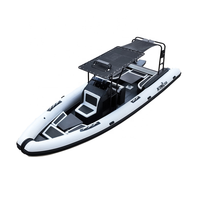 Kapal Pesiar Sport Aluminium Orca 8.6m Terbaru, Perahu Karet Rigid dengan Mesin Luar, Kapasitas 16 Orang