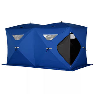 Cube en tissu Oxford imperméable Double <span class=keywords><strong>abri</strong></span> de pêche sur glace Pop-Up portable étanche pour 8 personnes avec 2 portes - Product Image 1