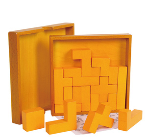 Usine vente directe hêtre puzzle adulte serrure treize morceaux de bois 3D puzzle jouets en gros Personnalisé en bois jouets édu - Product Image 1