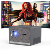 Projecteur intelligent LCD CR53, résolution native 1080P, entièrement étanche, sans poussière, faible bruit, 4K Android avec haut-parleurs 5W, portable, 7500 lumens