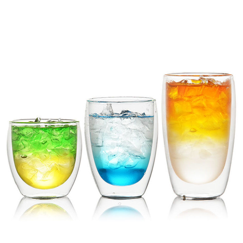 Comfortable drinking Smooth incision Borosilicate Insulated Double Wall cup