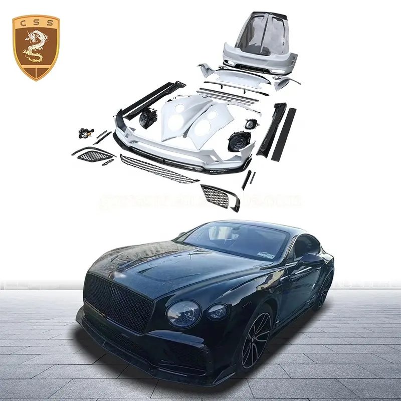 Bentley Continental Gt için vücut kiti MSY tarzı araba tampon montaj motor kaputu yan etek çamurluk yükseltme Led far Bodykit