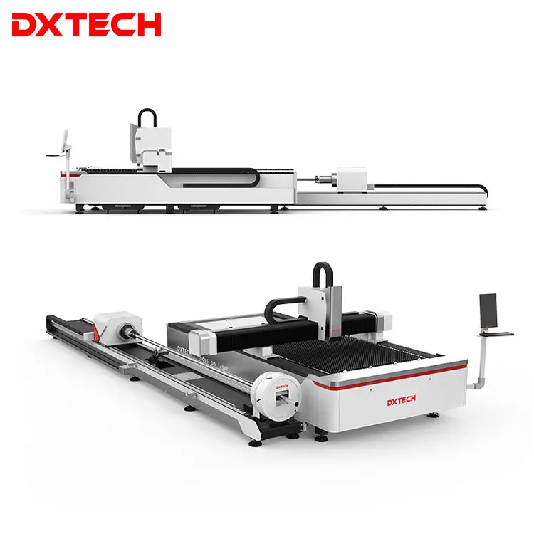 Prezzo all'ingrosso completamente automatico doppio mandrino pneumatico tubo e foglio in fibra di taglio Laser macchina con 6m tubo Cnc macchina