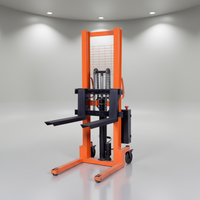 Chariot élévateur à palettes électrique manuel rechargeable en usine 1T, neuf ou d'occasion, alimenté par batterie pour entrepôt de vente au détail