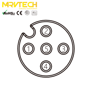 Marvtech נשי מול שולחן הר M12 חשמל כבל מחבר עם צמת עבור ציוד תעשייתי - Product Image 6