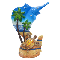 Figurines de poissons marins en résine faites à la main, diamètre 30 mm, forme irrégulière, finition peinte - Décoration moderne pour la maison, jardin féerique, aquarium, bricolage