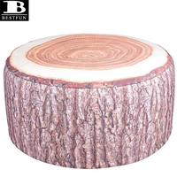 Pouf gonflable en tissu imperméable robuste, forme de souche d'arbre, repose-pieds portable pour jardin et extérieur