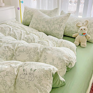 Biancheria da letto con fiore di buona qualità con piumino personalizzato Queen King Size piumone per la casa 4 pezzi Set biancheria da letto - Product Image 4