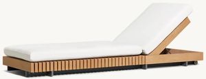 Chaise longue de luxe en teck massif moderne pour jardin, piscine, plage, hôtel 5 étoiles, villa, pont, yacht, <span class=keywords><strong>transat</strong></span> - Product Image 3