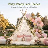 Tente de mariage ZT-17, tente princesse en dentelle, maison de jeu carrée pour jeux d'intérieur, accessoires de photographie pour fête d'anniversaire
