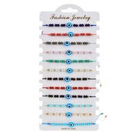 Œil de démon coloré perlé à la main tressé Bracelets en corde réglable bonne chance amulette femmes bracelet