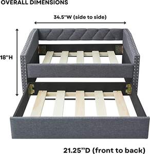 Cama para Perros con Ruedas y 2 Cojines de Espuma Extraíbles, Sofá Elevado para Mascotas - Product Image 5