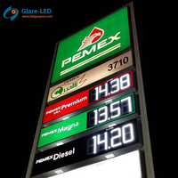 Panneau d'affichage LED à 7 segments pour station-service, affichage des prix de l'essence et du diesel avec boîte lumineuse LED pour station-service