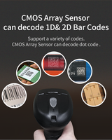Lector de Códigos QR, Escáner de Códigos de Barras 1D y 2D USB con Cable, Tipo Pistola, para Android y Tabletas