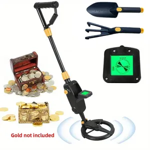 Détecteur de métaux pour enfants MD1008A noir/jaune, poignée ergonomique pour petite paume, alimenté par piles (non incluses) - Product Image 1