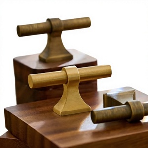 Antique Brushed Brass T Bar Cabinet Handle Drawer Knob Wardrobe Pull <b>Furniture</b> <b>Hardware</b> - Product Image 4