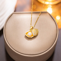 Collar de Playa de Acero Inoxidable de la Serie Océano de FANKE, Chapado en Oro con Circonita Cúbica, Regalo de Joyería