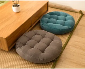 Almofada de cadeira redonda macia boêmia, cores sólidas para jardim pátio casa cozinha escritório assento