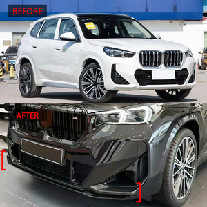 สปลิตเตอร์หน้า สำหรับ BMW U11 X1 MP รุ่นปี 2023 2024 สีดำเงา ผลิตจากพลาสติก ABS แบบ 2 ชิ้น สำหรับกันชนหน้า - Product Image 2
