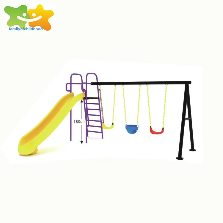 Popular Kids Plastic Outdoor Playground Equipment Baby Slide And Swing Set