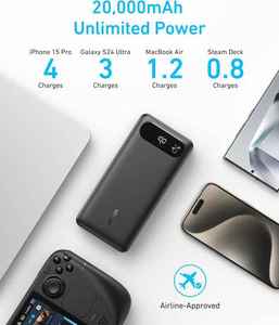 Anker Power Bank 20,000mAh With Built-in USB-<b>C</b> <b>Cable</b> Portable <b>Charger</b> 87W Fast Charging Battery Pack 2 1 USB-A Output A1383 87W - Product Image 3