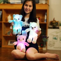 Ours en peluche lumineux style cravate avec lumière LED intégrée et fonction de scintillement, petit cadeau de festival