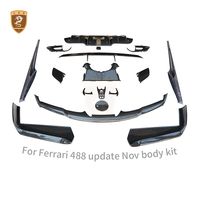 Kit carrosserie en fibre de carbone style Novi pour Ferrari 488 : diffuseur avant et arrière, jupes latérales, couvre-feux arrière, kit pare-chocs, bodykit