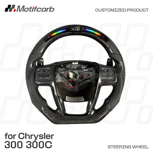 Volante Deportivo Personalizado de Fibra de Carbono Real con Palanca de Cambios LED Inteligente para Pacifica 200 200S 300 300C 300S 2011-2015 - Product Image 2
