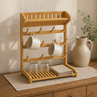 Séchoir à biberons professionnel en bambou, support vertical de rangement pour comptoir de cuisine, pour accessoires d'alimentation
