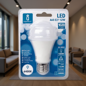 Lampadina LED A60 E27 12W 6400K Luce Bianca Fredda Diurna 1020 Lumen Ampio Angolo 25000H Durata 230V/50Hz - Product Image 3