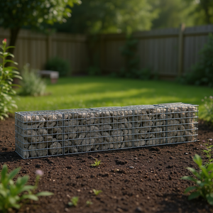 กำแพงกาเบียนเหล็กชุบสังกะสี 177.2x11.8x19.7 นิ้ว สำหรับตกแต่งสวนภายนอก - Product Image 2