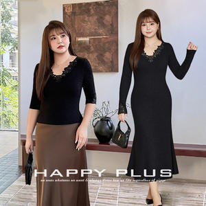 รันฉีชุดราตรีแขนยาวปักลายลูกไม้คอวีทรงเข้ารูปเอวธรรมชาติสวมใส่สบายขนาดพลัสไซส์ - Product Image 3