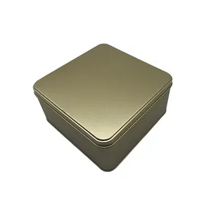 Luxury Recyclable Black Rose Gold Metal Square Tea Coffee Packaging Tin Container Can Box for Loose Tea with Lid