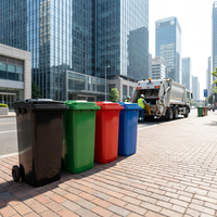 Conteneur à déchets en plastique écologique à couvercle roulant ouvert 120L pour la vente en gros – Poubelle, bac à ordures, bac à déchets alimentaires