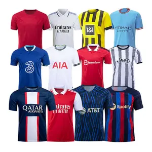 Custom Men Football Jersey Training Club Quick Dry Original Blue Football Wear Soccer Club Uniforms Wholesale Soccer Jerseys Set