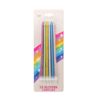 Bougies d'anniversaire sans fumée à paillettes dégradées en gros pour les fêtes de Pâques et du Nouvel An, bâtonnets décoratifs pour gâteaux